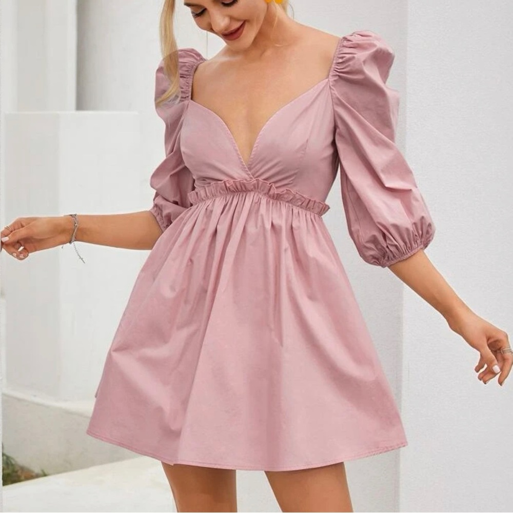 Double Crazy Puff Sleeve Dress | Medium 🌸